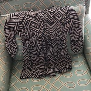 Black and White Chevron Maternity Top